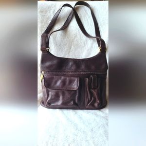 Fossil Leather Dark Brown Hobo bag #75082 in great condition!
